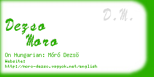 dezso moro business card