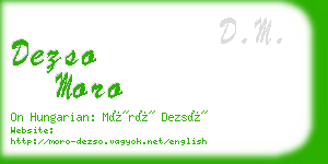 dezso moro business card